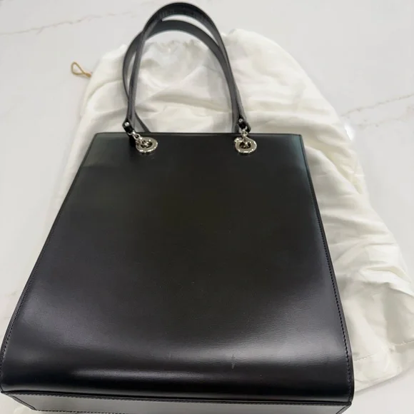 Cartier Black Leather Tote with Silver Hardware - Picture 6 of 13